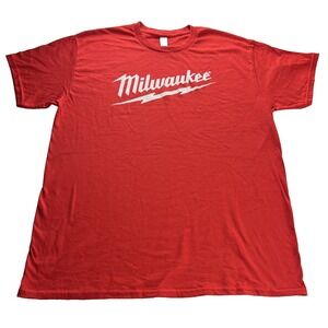 Milwaukee Tools Mens T-Shirt Size Large 607R-L  Heavy Cotton Short Sleeve Red F6